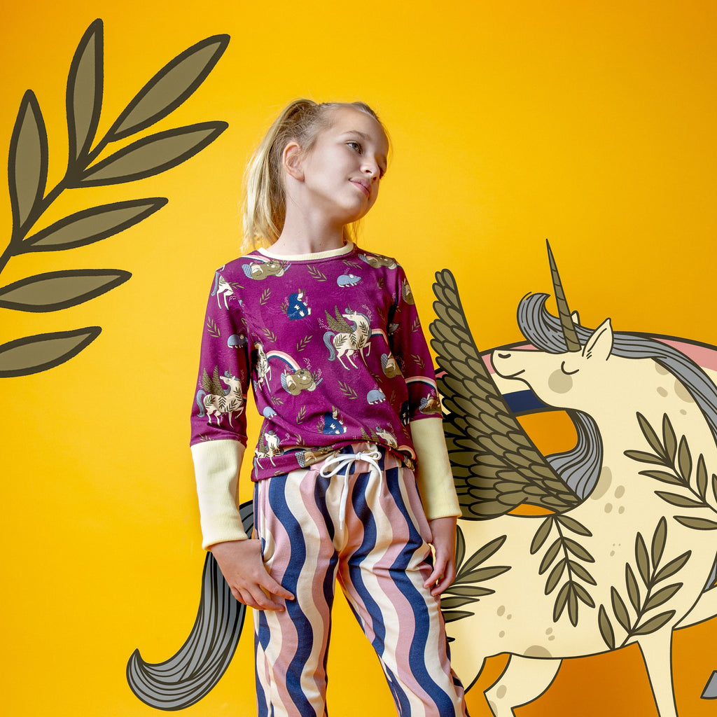 Long sleeve t-shirt- unicorn crew: Size 1.5-3Y