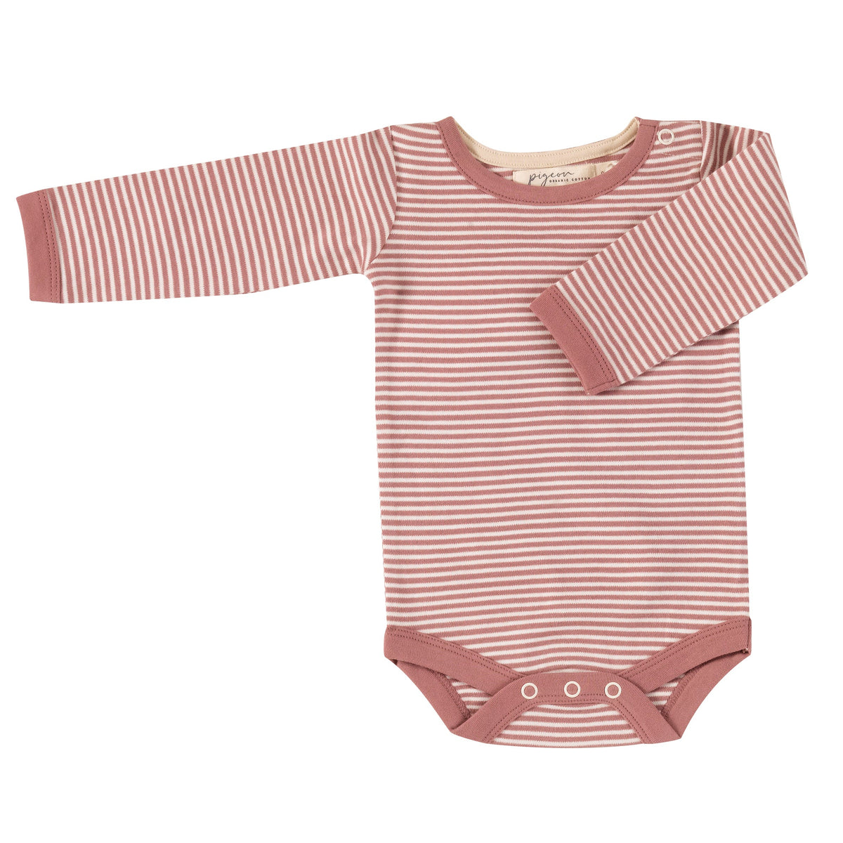 Fine stripe bodysuit- rose