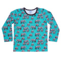 Long sleeve t-shirt- aqua elephants