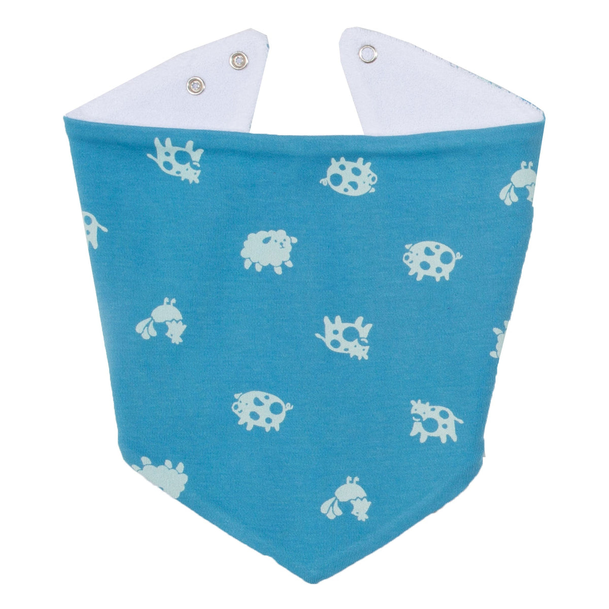 Polka farm bib- blue
