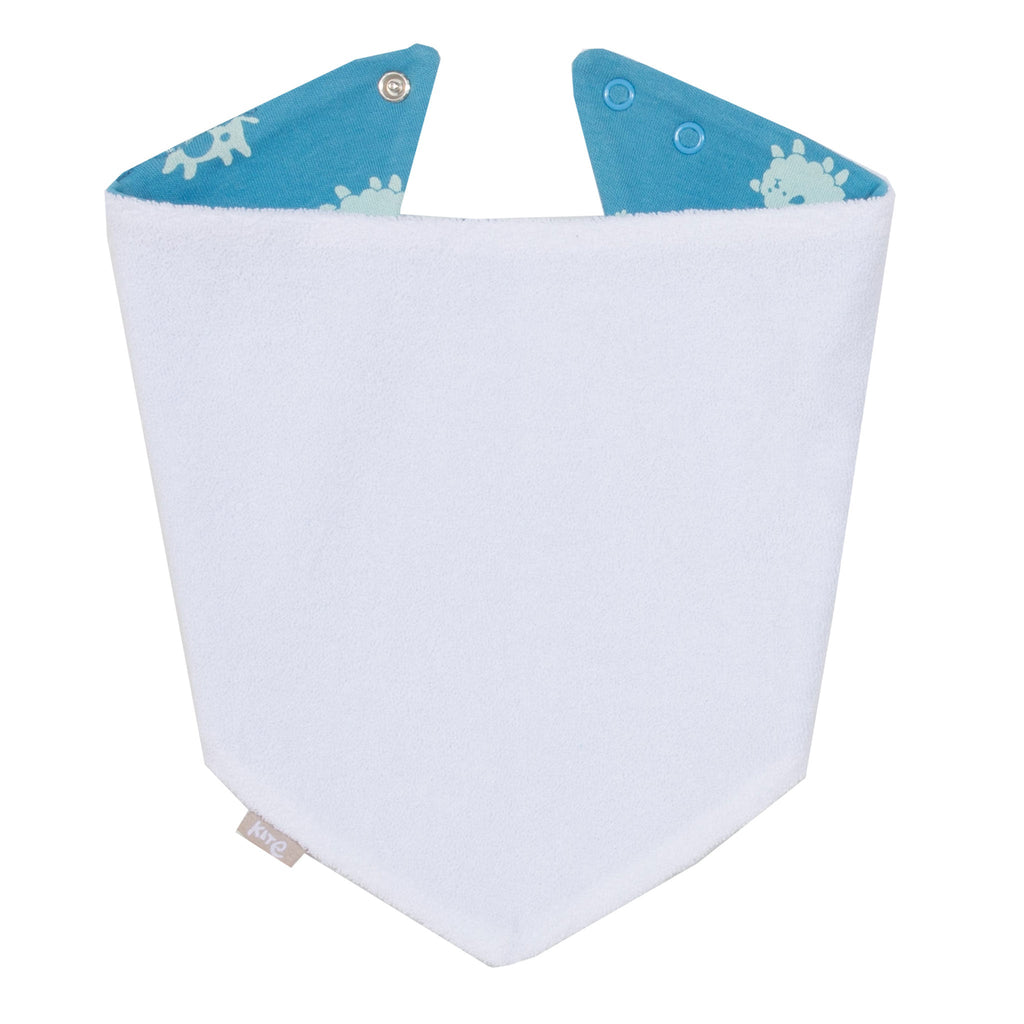Polka farm bib- blue