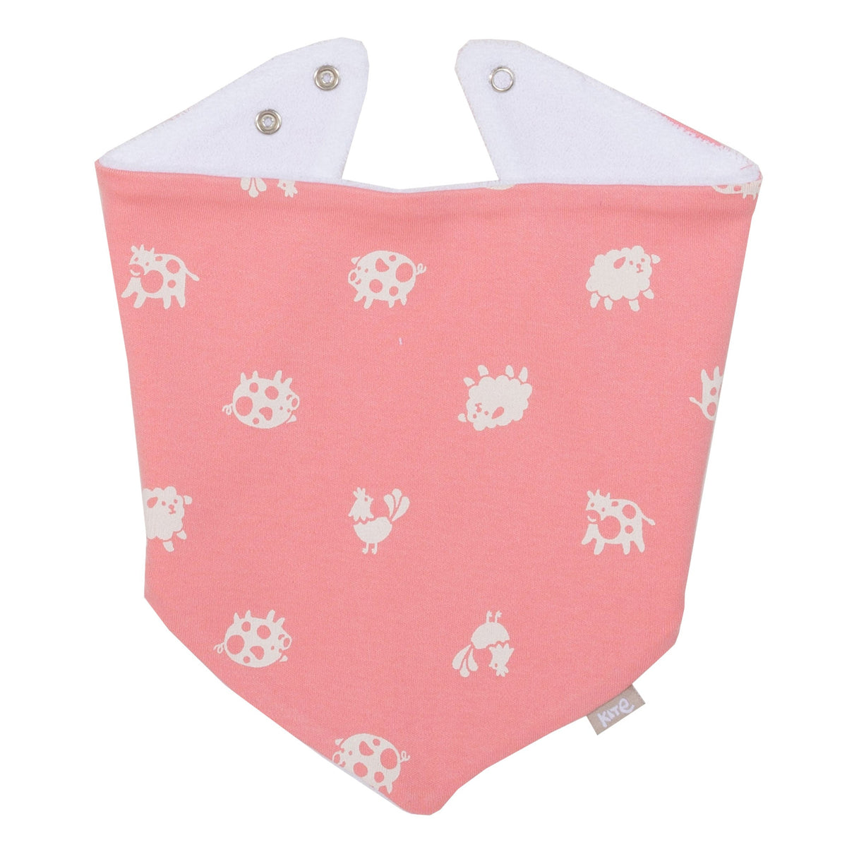 Polka farm bib- pink