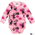 Organic Cotton Long Sleeve Bodysuit - Pink Bunny Harvest