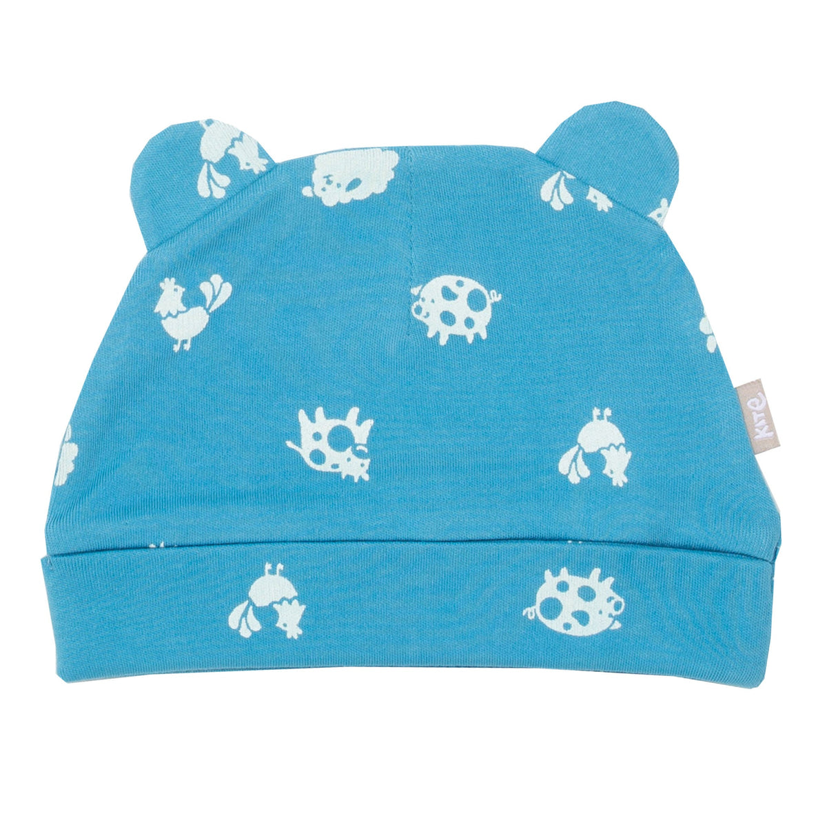 Polka farm hat-blue: Size 6-12M