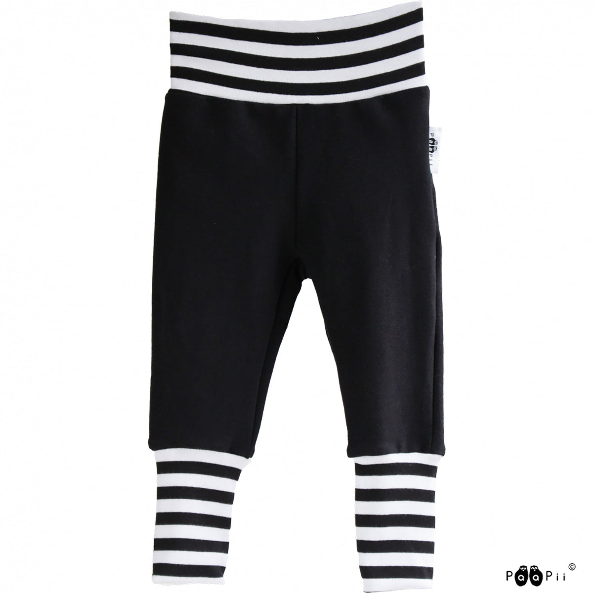 Organic Cotton Baby Sweatpants - Black: Size 3-6M