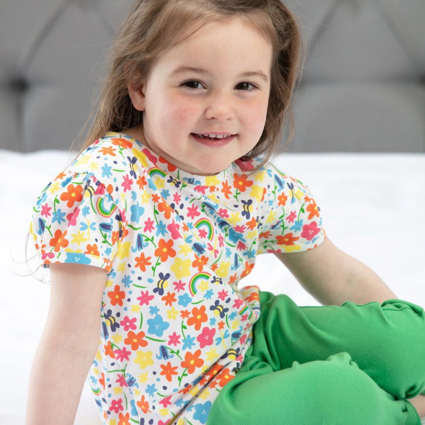 All over print t-shirt- rainbow meadow