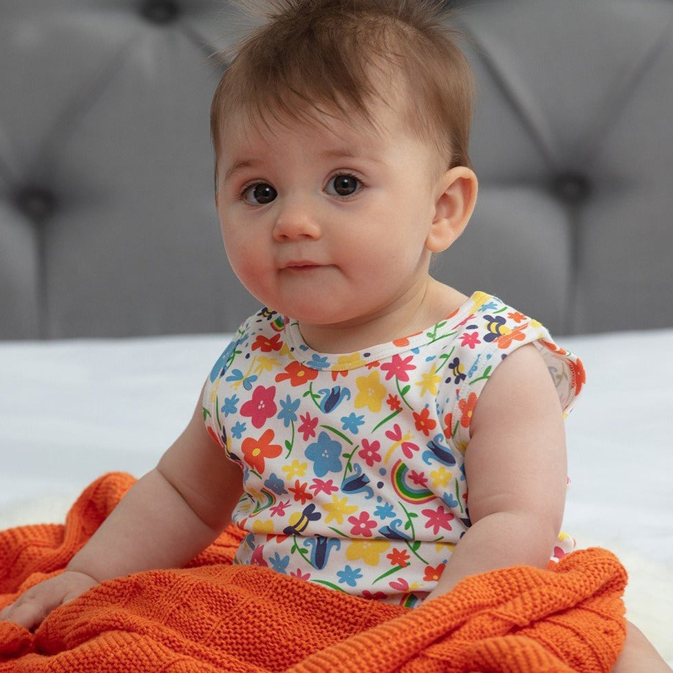 Tank bodysuit- rainbow meadow
